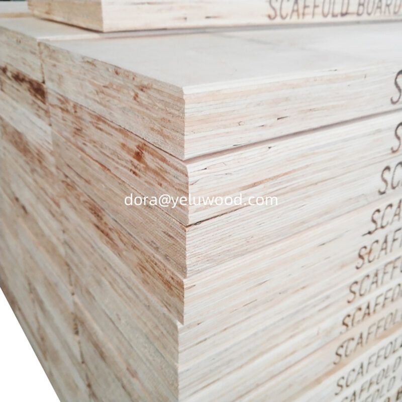 China-Made High-Strength LVL Scaffold Board, Pine Wood, Q235 Reinforced, 12m Length